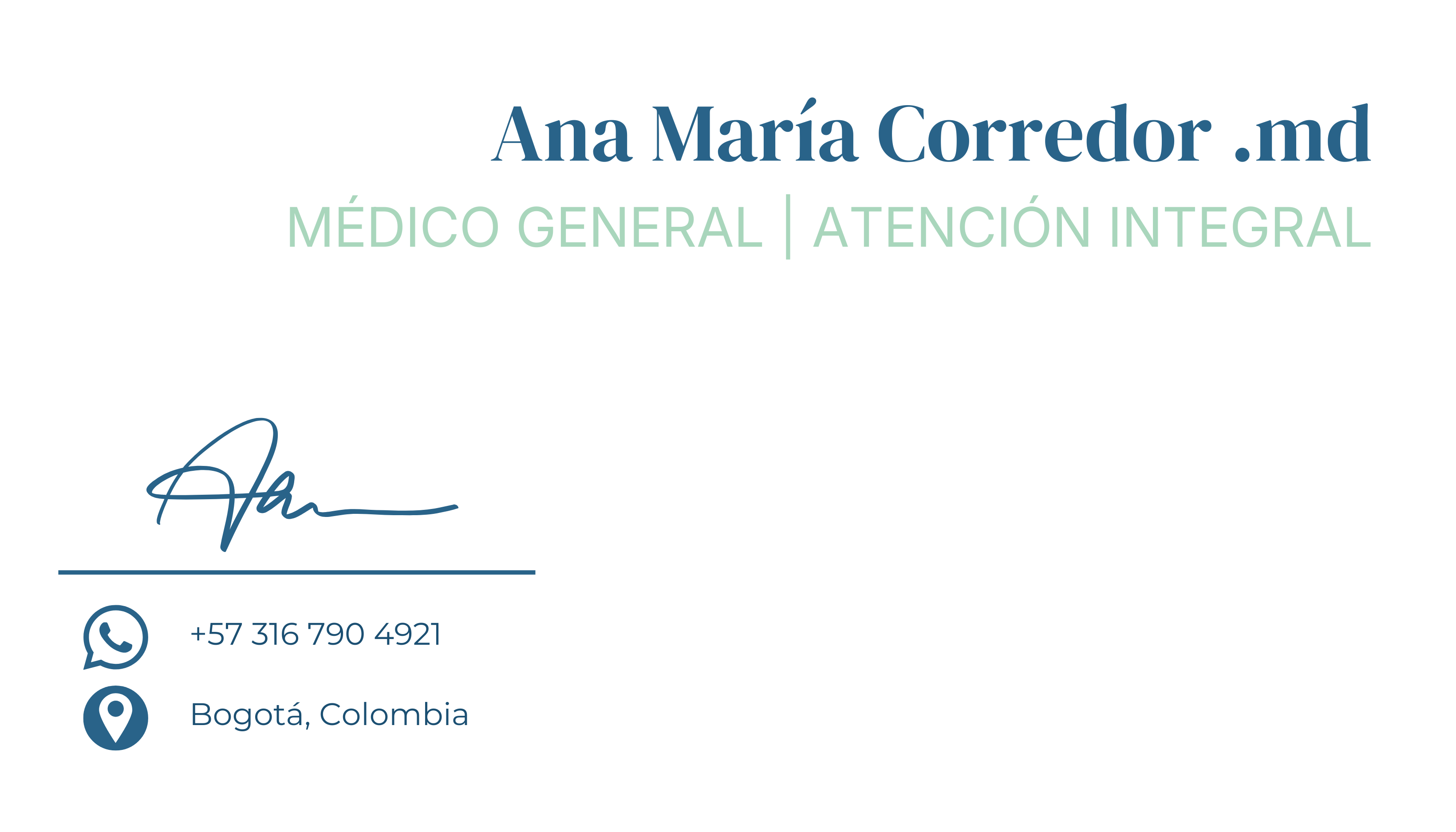 Tarjeta Ana María - Reverso